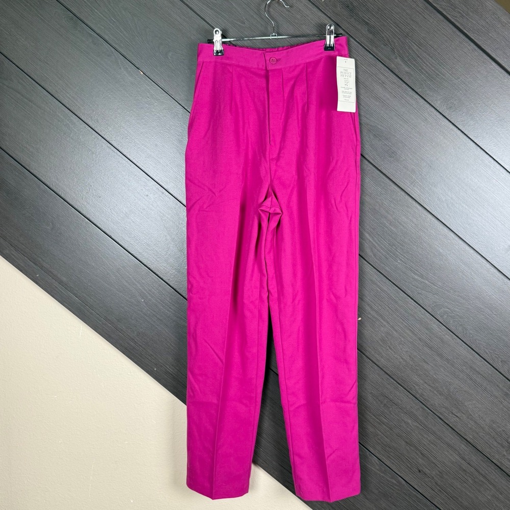 Worthington Essentials Women's Size 8 Fuchsia High Rise Pleated Pants NWT